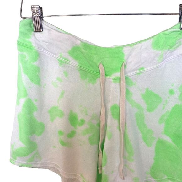 SUNDRY Green Tie Dye Drawstring Terry Sweat Shorts, Size 1 (Small) New - Picture 3 of 8
